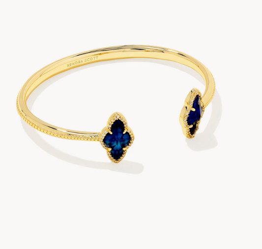 Abbie Pave Frame Cuff Gold Navy Abalone