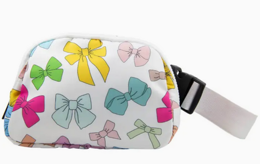 Multicolored Bows Coquette Belt Bag