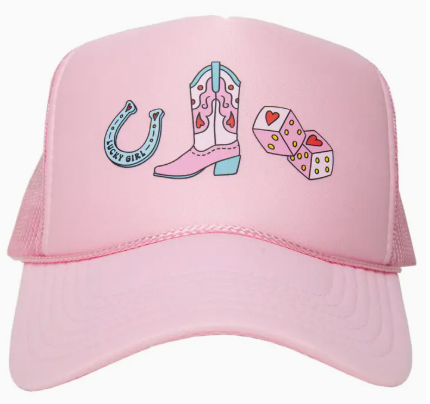 Cowboy Boot Horseshoe & Dice Trucker Hat