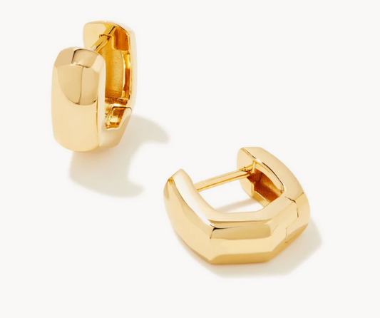 Davie Wide Huggie Earrings in 18K Gold Vermeil