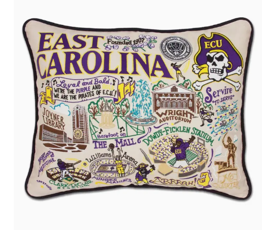 ECU Embroidered Pillow 16x20