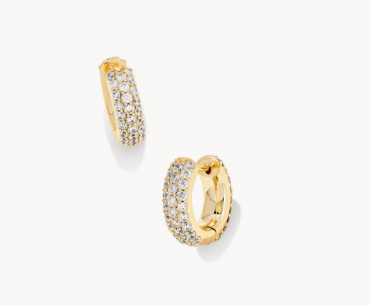 Mikki Pave Huggie Earrings Gold