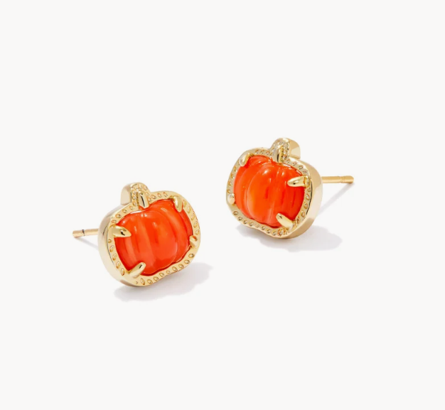 Pumpkin Gold Stud Earrings