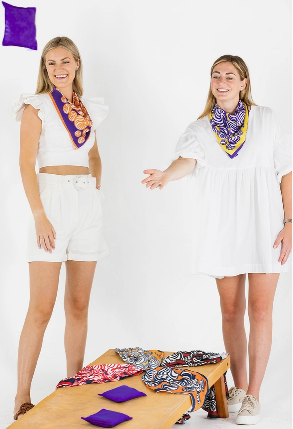 Purple Gold Gameday Scarf 26"x 26"