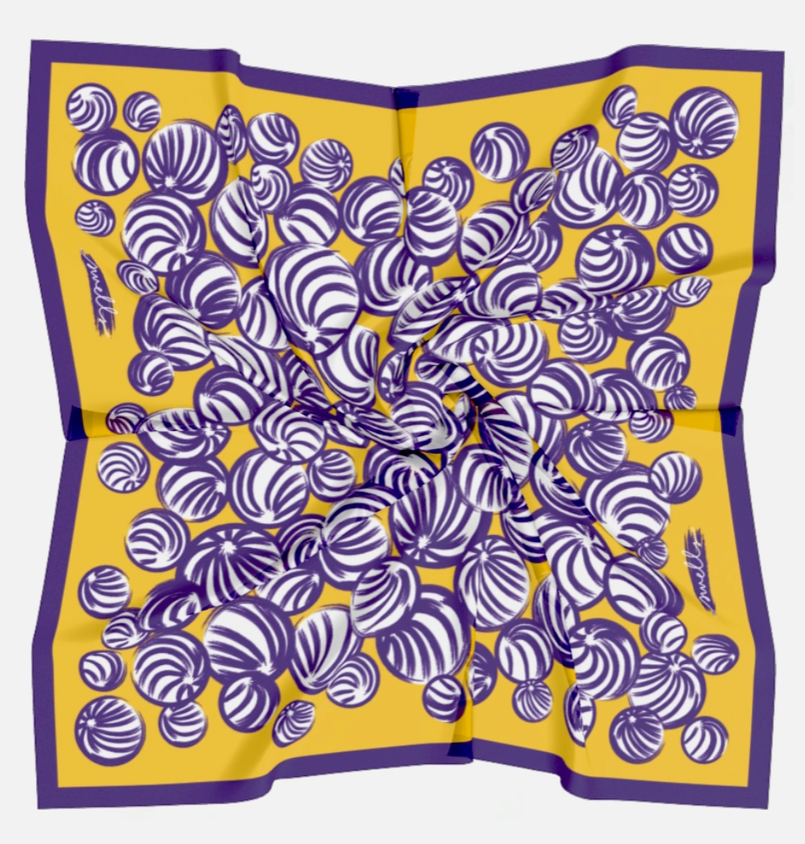 Purple Gold Gameday Scarf 26"x 26"