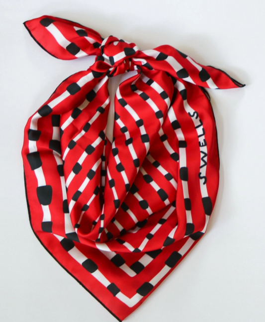 Red Black Gameday Scarf 26"x 26"