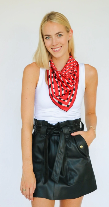 Red Black Gameday Scarf 26"x 26"