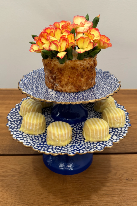 Shagreen Enameled Cake Stand Small