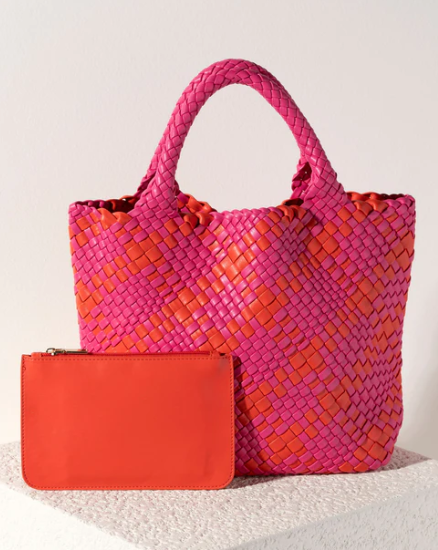 Blythe Plaid Mini Tote, Flame