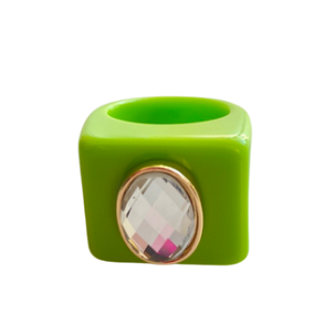 Glitzy Gal Ring - Electric Green