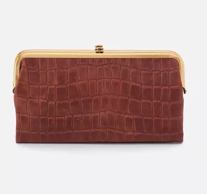 Lauren Wallet - Soft Croc - Brandy